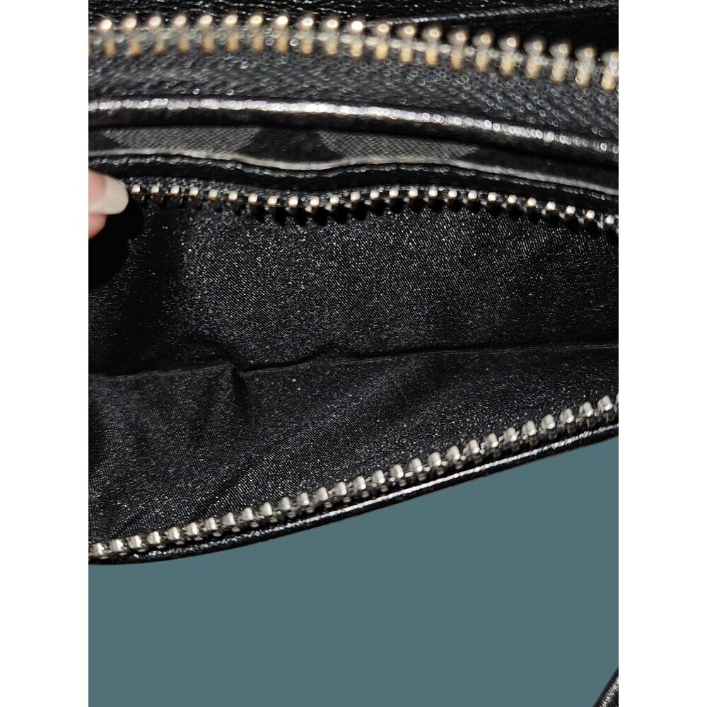 Coach Poppy Wristlet Signature Monogram Wallet Black - Picture 4 of 13